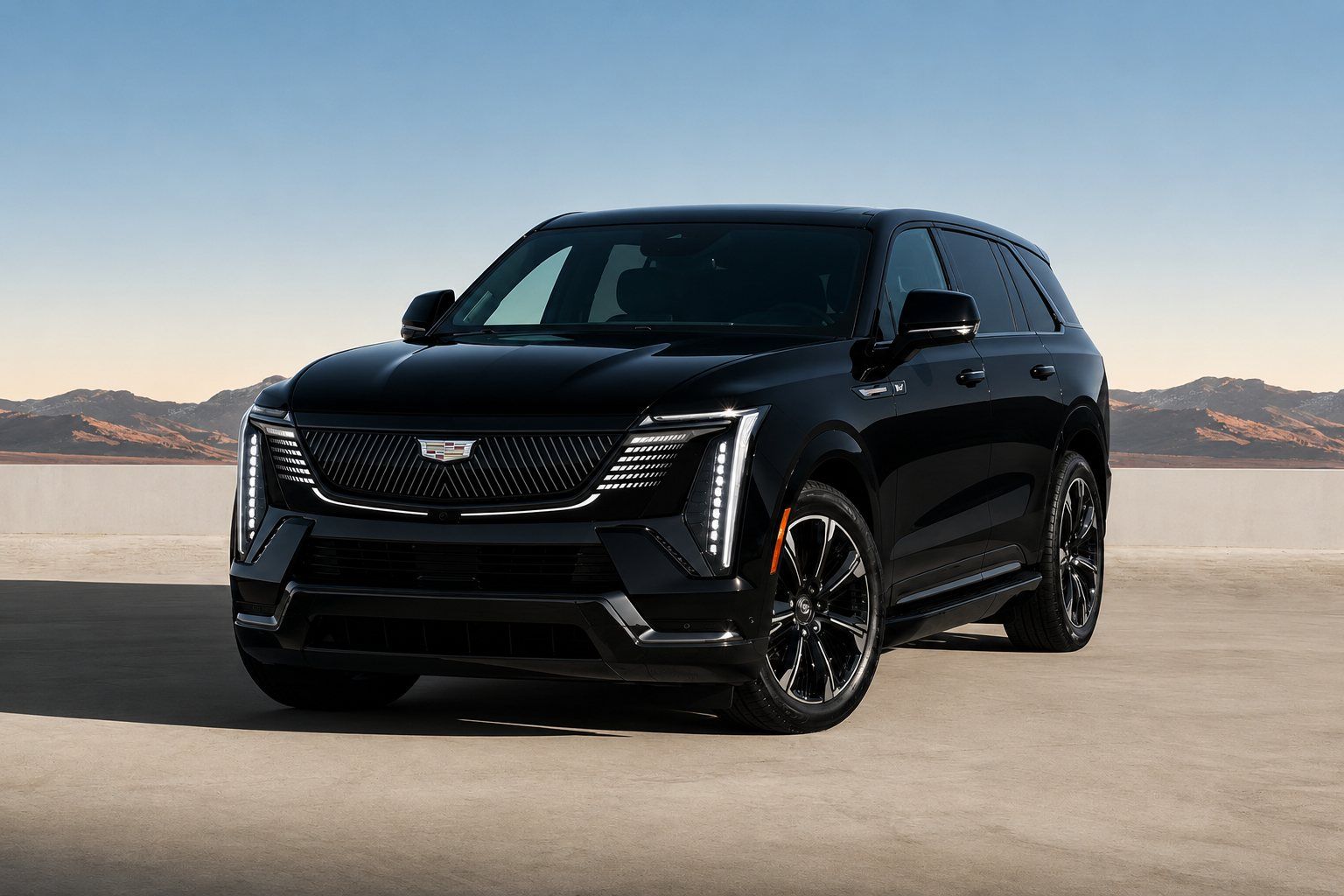 Black Cadillac Escalade IQ used for talent and production transport